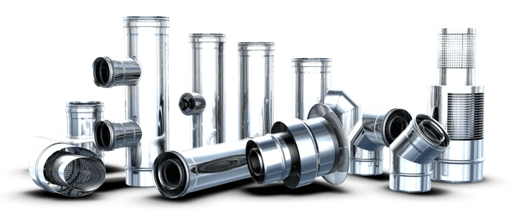 Coaxial flue components