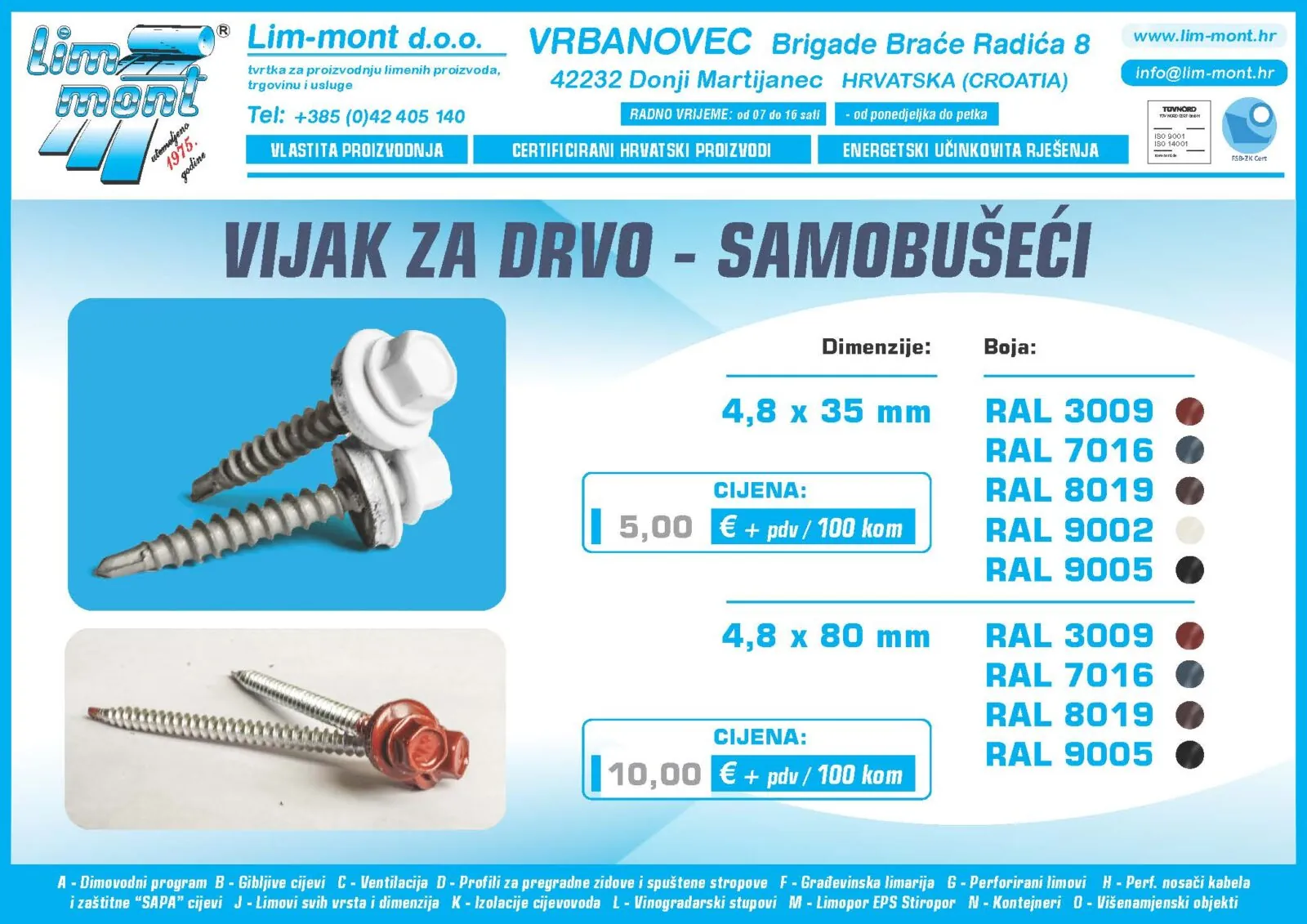 Vijak za drvo - samobuseci