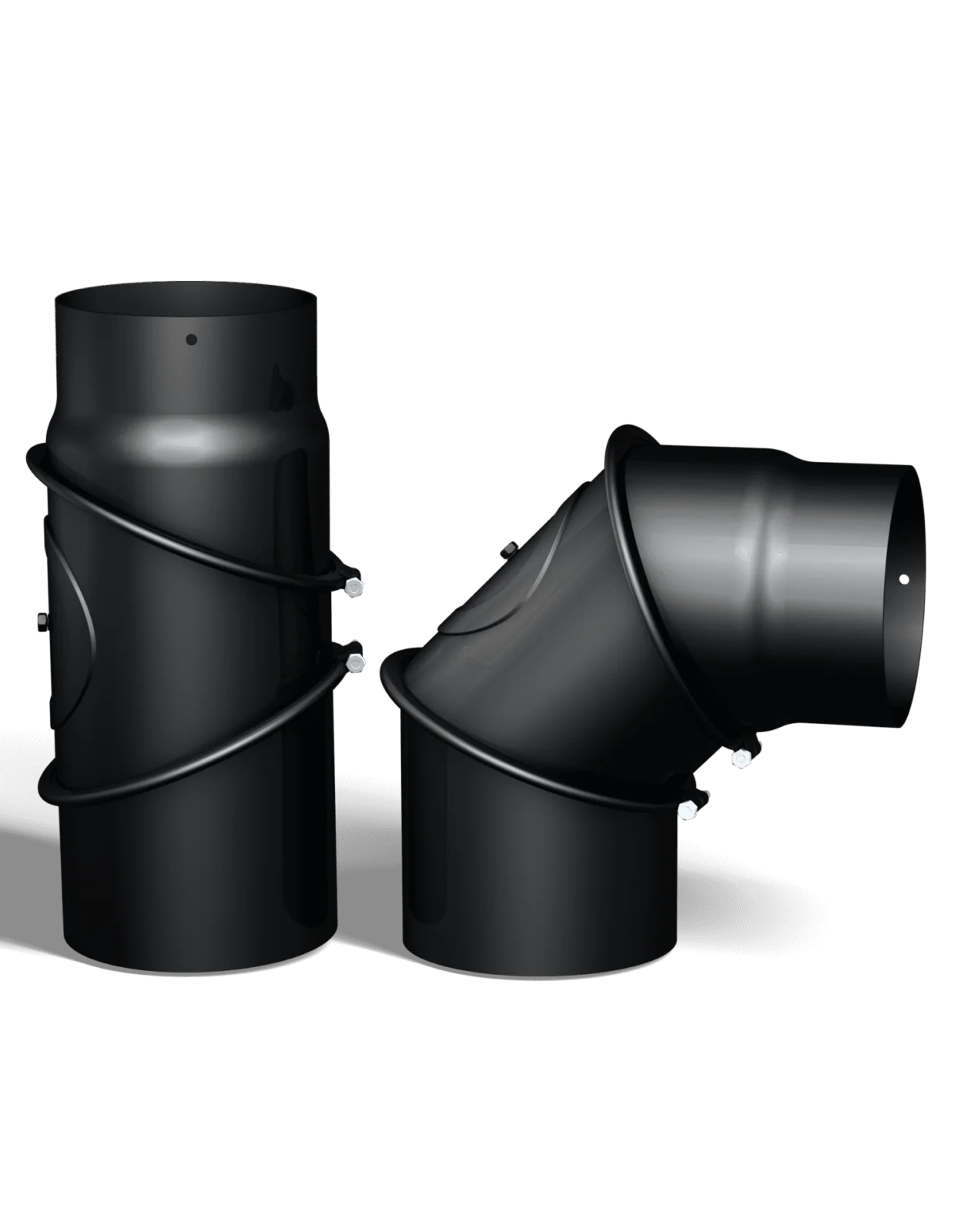 Swivel elbow 0-90° with inspection hole