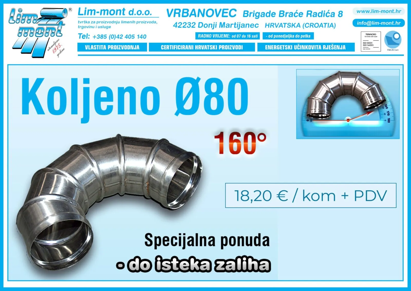 Koljeno 160 stupnjeva