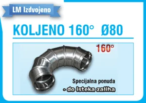 Koljeno 160° – fi 80 mm