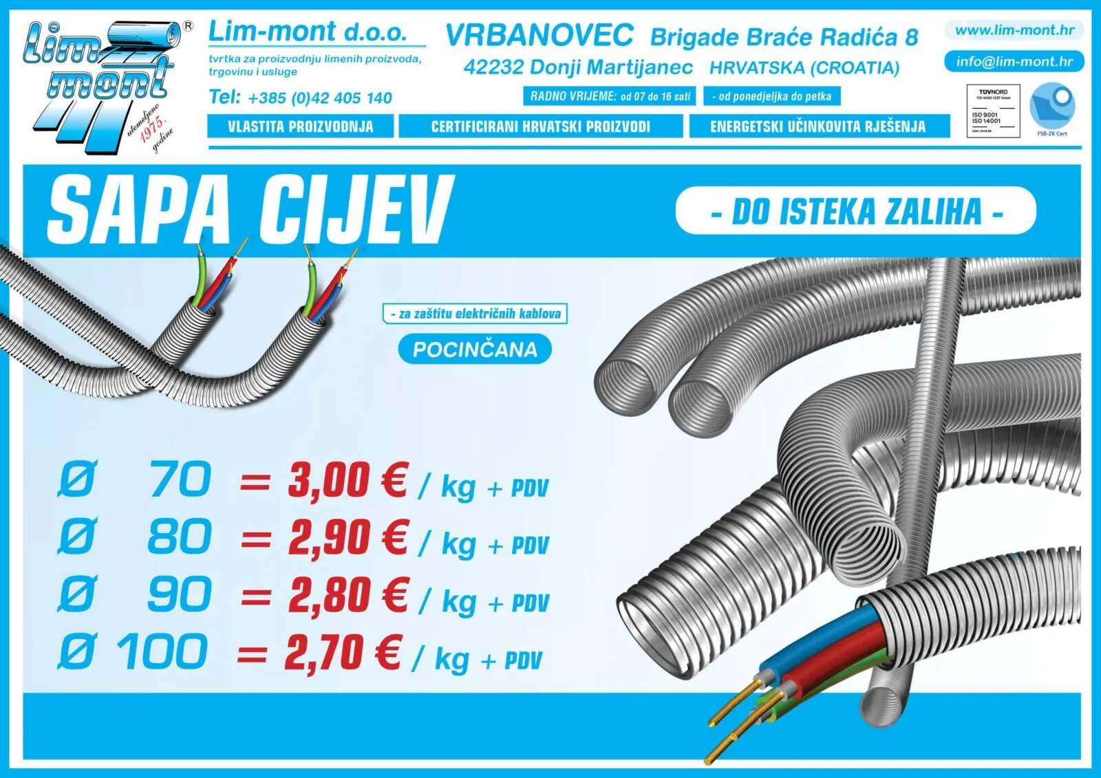 SAPA cijevi - akcija